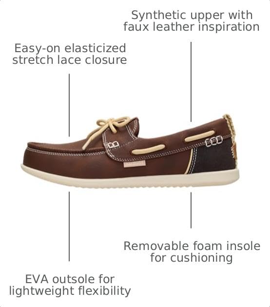 HEYDUDE Women's Harbor Breeze Lo Classic Boat Shoe, Downtown Brown, Size 9, Lightweight Slip-On Loafer - image 3