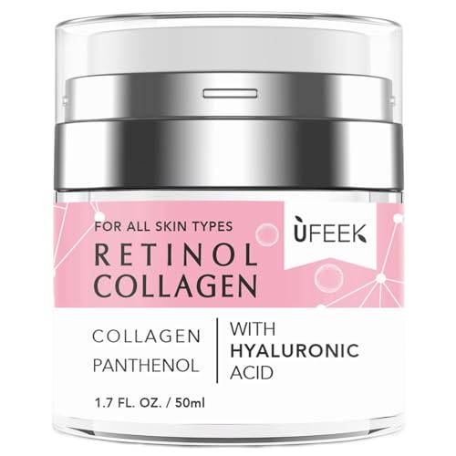 Retinol Face Moisturizer with Collagen & Hyaluronic Acid - Instant Face Lift Cream, Neck Cream for...