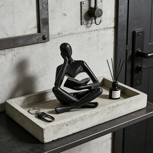 Figura Decorativa Estatua Pensador Arte Abstracto Negra miniatura 2