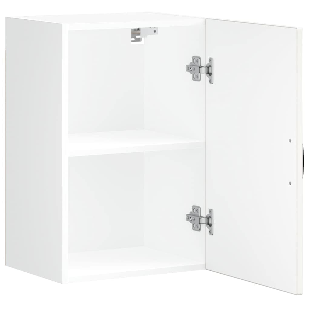 Küchen Hängeschrank Lucca Hochglanz Weiß Holzwerkstoff 40 x 31 x 60 cm, Wandmontage mit Glastüren, Stauraum für Teller, Töpfe und Küchenzubehör