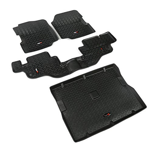 Rugged Ridge Floor Liner Set for Jeep CJ/Wrangler YJ | Front & Rear, 3-Piece Set, All-Terrain, Black | 12987.09 | Fits 1976-1986 Jeep CJ-7; 1987-1995 Jeep Wrangler YJ