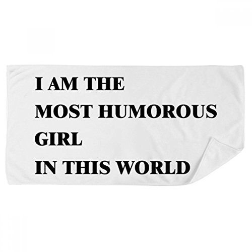 Serviette douce 35x70cm multicolore imprimé humour thématique bain fille