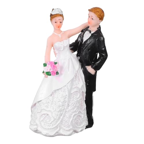 Toyvian Adorno para Tarta de Boda de Resina Figura, Diseño Elegante y Fácil Instalación para Embellecimiento en Fiestas de Compromiso y Bodas