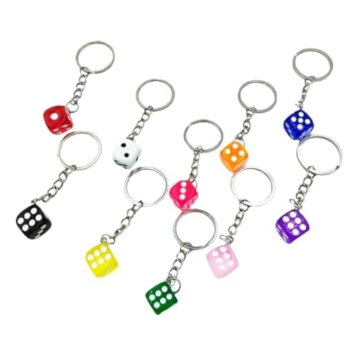 10Pcs Dice Keychain Charms Dice Keyrings for Bags Creative Bag Accessories Dice Keychain Pendants Decorative Dice Key Chain Ornaments