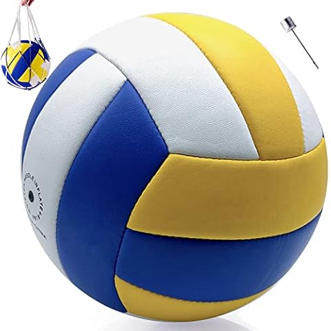 Spolife Soft Touch Volleyball Official Size 5 Indoor Outdoor Beach Gym Game ball Synthetic Leather with Needle Adapter and Mesh Bag Cover
