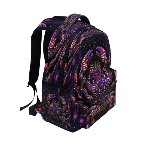 Crab Black Backpack for School Boys Girls Adults Kids Bookbag Laptop Bag 18L2