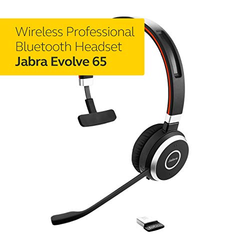 Jabra Evolve 65 UC Wireless Headset, Mono – Includes Link 370 USB Adapter – Bluetooth Headset with Industry-Leading Wireless Performance, Passive Noise Cancellation, All Day Battery by Jabra - Used condition - Image 2