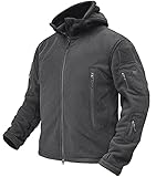 KEFITEVD Herrenjacke Winter Fleece Jacke Herren Tactical Jacke Bundeswehr Jacke Outdoor Jacke Übergangsjacke US Feldjacke mit Daumenloch Männer Grau L