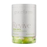 Grace Farms REVIVE Wellness Organic Tea Blend (16 Pyramid Sachets) | Yerba Mate, Green Tea, & Adaptogens | Natural Energy Coffee Replacement | Fairtrade & Kosher | Gives Back 100% of Profits