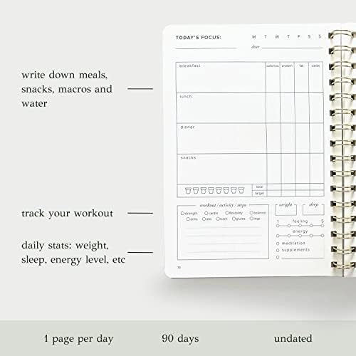 Kunitsa Co. Food and Exercise Journal for Women. Track Meals, Nutrition and Weight Loss - 90 days (Pink) 2 Kunitsa Co. Food and Exercise Journal for Women. Track Meals, Nutrition and Weight Loss - 90 days (Pink)