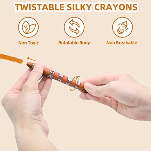 Lebze Jumbo Crayons For Toddlers, 6 Colors Twistable Washable Crayons, Easy To Hold Silky Large Crayons For Babies And Children, Safe Non Toxic Art School Supplies For Boys Girls Flower Monaco #TOP3