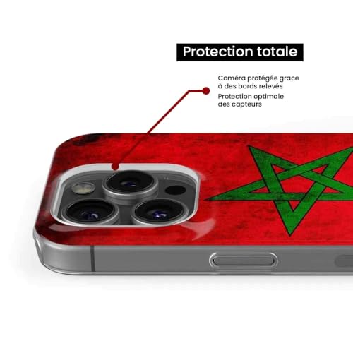 1001coques Coque Compatible avec Samsung Galaxy A26 5G - Housse Fine en Silicone Transparente - Design Drapeau Maroc – vue 5