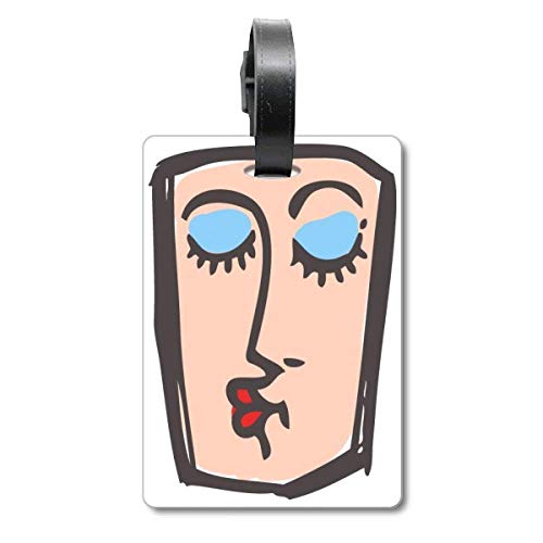 Sac Kiss étiquette d'identification motif visage abstrait émoticônes croix tendance
