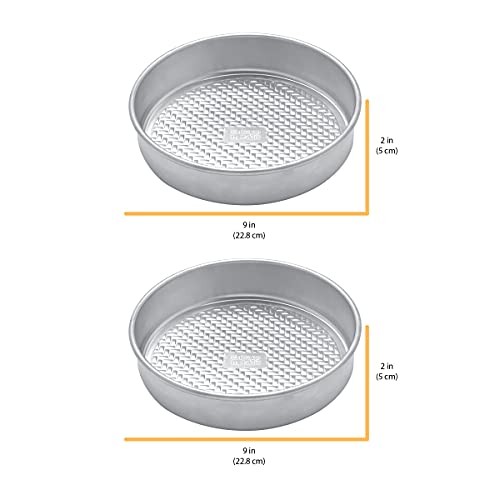 Chicago Metallic Aluminum Round Cake Pans, 9-Inch, Set of 2, Silver