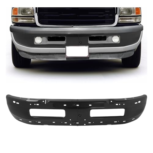 KUAFU Front Bumper Compatible with 1994-2001 Dodge Ram 1500, 1994-2002 Dodge Ram 2500 3500 Replacement for CH1002173, CH1002259, 5011476AD Bumper Face Bar Steel Black 2PCS