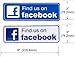 eSplanade FIND US ON Facebook Sign Sticker Decal - Easy to Mount Weather Resistant Long Lasting Ink Size (9