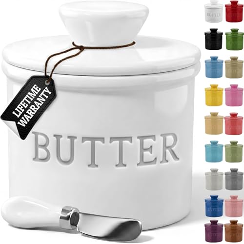 Priority Chef Butter Crock with Lid with Water Line,...