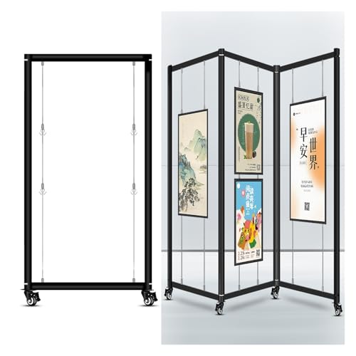 Colgador Expositor Plegable Para Pintura, Expositor Publicitario De Aluminio Con Ruedas, Soporte For Carteles, Plegable Expositor De Caballete, Caballete Para Pintar Lienzos(Black-1pc,80x180(32x71in))