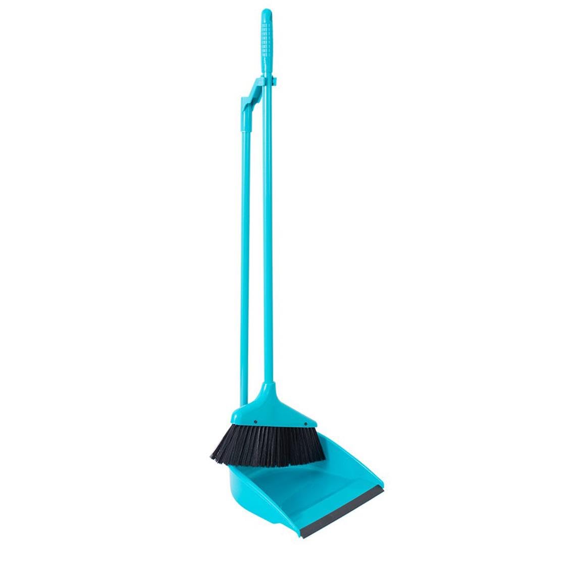 YöL Long Handle Dustpan And Brush 2 Piece Set Dust Upright Broom Green Teal