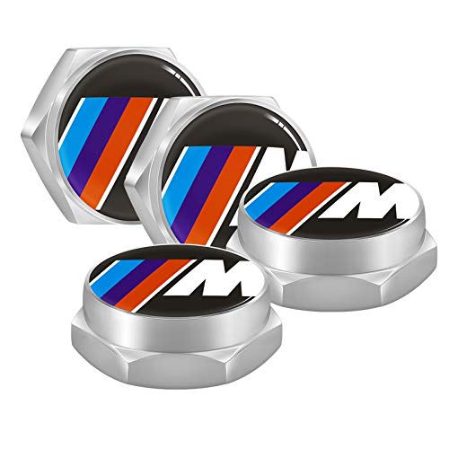 iNewcow License Plate Fasteners for BMW M Models - Sport M Chrome License Plate Frame Bolt Screws for BMW M2 M4 M5 M8 X3 X4 X5 X6 M (4PCS)