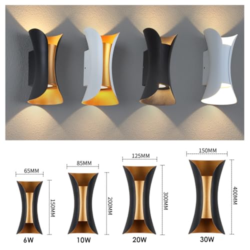 Lámpara de pared IP65 con aluminio mate resistente al agua y luz LED de 6W 5