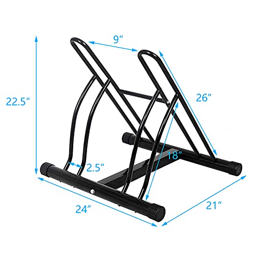 Hysache Two Bike Stand Rack, Floor Stand Bicycle Storage Packing With Stable & Strong Steel Frame For Indoor And Outdoor Using #TOP5