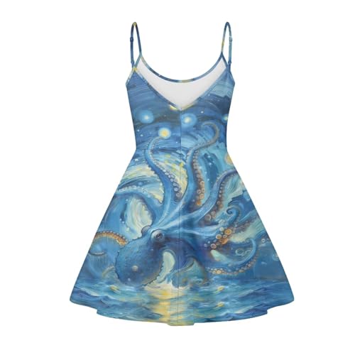 Image of Coloranimal Women's Summer Sleeveless Casual Swing Dresses with Loose Fit Beach Sundress