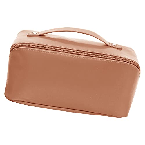 Bolsa de Cosméticos de Viaje de Gran Capacidad,Bolso Cosmético de Cuero para Mujer,Estuche de Belleza de Viaje Portátil de Cuero,Bolsa de Almacenamiento Impermeable de PU Cover