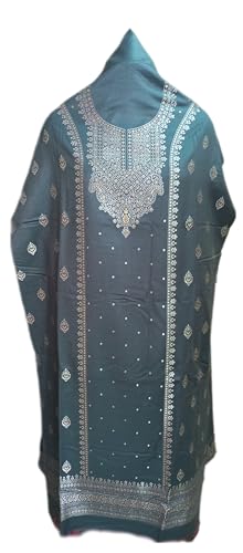 Image of Womens designer woolen suit for women with salwar and kashmiri shawl winter wear kani unstitched fabric set, stylish kurta pant set woollen dress material for women by pure pashmina wooltex