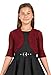 BOLEROSE Girls 3/4 Sleeve Loose-Knit Childrens Kids Bolero Shrug (Burgundy, 5-6 YRS)