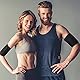 DKDDSSS 2 Stücke Sauna Armbandage, Einstellbare Arm Gürtel, Arm Fitness, Arm Bands, Elastische Arm für Sport Fitness Damen Herren Schwarz