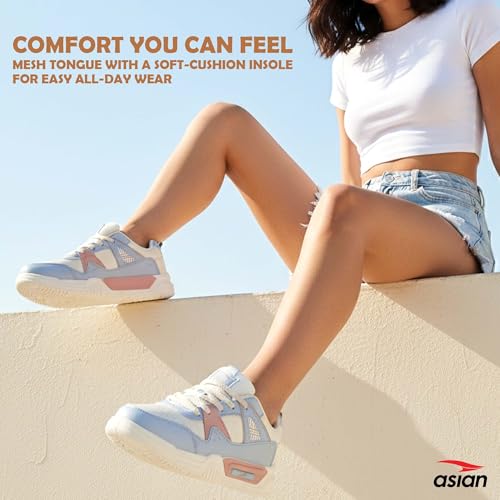 Image of ASIAN Stella-01 Women's Stylish Sneakers for Girls | Lightweight, Cushioned & Durable Casual Shoes with Soft Insole, Grip Sole & Trendy Look