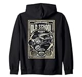 Old School Vintage Hot Rod Garage Men Classic Car Zip Hoodie
