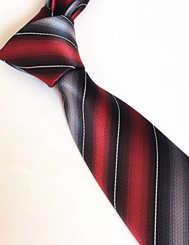 Image of Elfeves Men's Modern Striped Patterned Formal Ties College Daily Woven Neckties