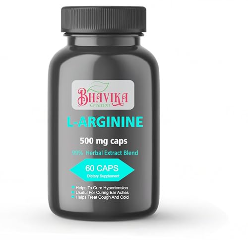 bhavika Creation L-Arginine Capsules, 500mg, 60 Count, Herbal Ayurvedic Natural Supplement