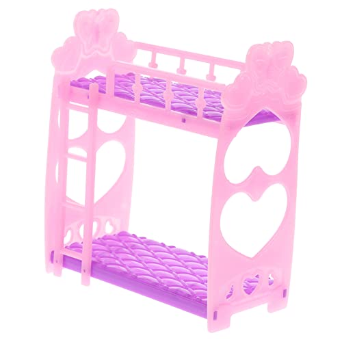 ibasenice Casa de muñecas litera Mini Juguetes microjuguetes Muebles literas Mini Muebles Juguete Juguete Bedroom Decor Cama de muñeca litera en Miniatura para el plastico