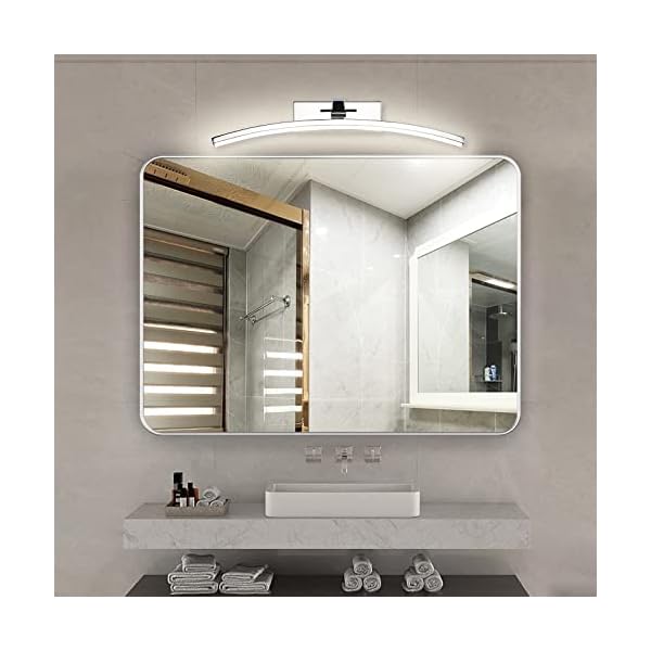 YHTlaeh LED Spiegellamp 10W 720 Lumen Zwart Badkamerspiegellamp Neutraal Wit 4000K Badkamerlamp IP44 Waterdicht Geen… – Bild 6