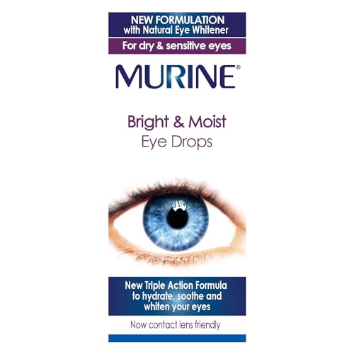 Murine Bright & Moist Eye Drops to Whiten Eyes as Well as Hydrating and Soothing Dry and Sensitive Eyes 15ml