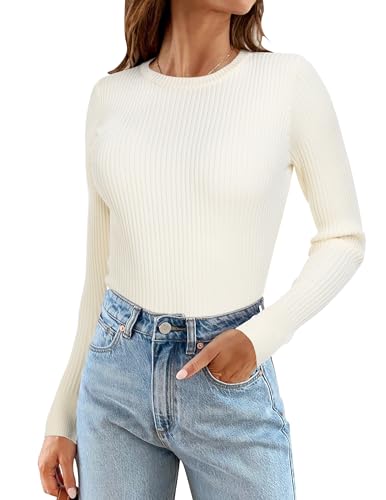 Image of Rocorose Sweaters for Women Long Sleeve Crewneck Lightweight Fall Outfits