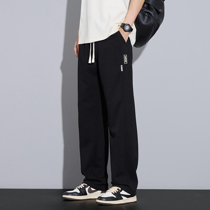 Men's Spring Summer Straight Slimming Versatile Loose Drape Drawstring Casual Pants3