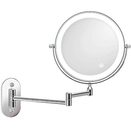 Miroir grossissant 10x mural LED réglable pour vision nette - 2