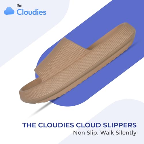 Image of Cloud Slides For Women And Men - Comfy Non Slip Indoors Slippers For Shower Spa Pool College Outdoors Slides - Soft And Cozy Open Toe House Sandals Thick Soles