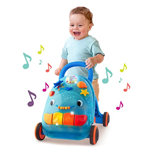 B. toys- B. play- Walk 'n' Play- Ride On Musical Activity Walker- Whale Walker for Active Play – Songs, Sounds & Lights – Interactive Toy for Baby, Toddler – 10 Months +