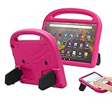 「Doo」新しいFire HD10 ケース 2021 Fire HD10/ Fire HD10 Plus 第11世代 子供ケース Fire HD10 Plus 2021 タブレットカバー スタンド機能 ハンドル付き 持ちやすい かわいい 耐久性 軽量 Fire HD10 第11世代 背面ケース カバー キズ防止 柔軟 シンプル 耐衝撃 防塵 EVA素材 手触り 取付簡単（ローズレッド）