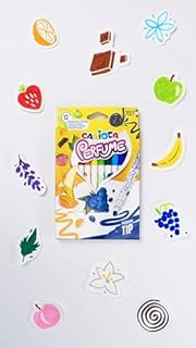 Carioca Pennarelli Perfume, 12 Pennarelli Profumati con Inchiostro Profumato e Lavabile, Profumazioni di Aromi Naturali, Anallergici, Adatti per Bambini, Pennarelli con Punta Bloccata