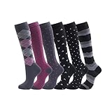 Olivcker 6PC Knee High Socks Soft Comfort for Women Fashion Funny Stylish Trendy Outdoor Outfits