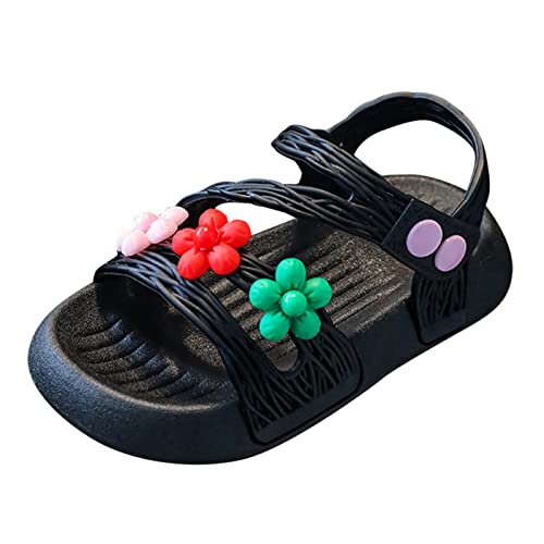 Children Shoes Summer Soft Sole Soft Comfortable Fashion Princess Shoes Large Medium And Toddler Girl Water Shoes Size 8 (Black, 8.5 Toddler)