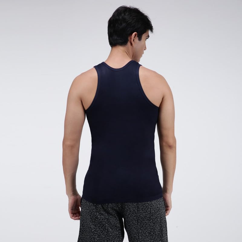 Image of Amul Comfy Men's Cotton Vest | Round Neck Sleeveless | Seamless Body for Superior Comfort | Ultra-Soft Hand Feel | 100% Pure Cotton Innerwear | Color May Vary