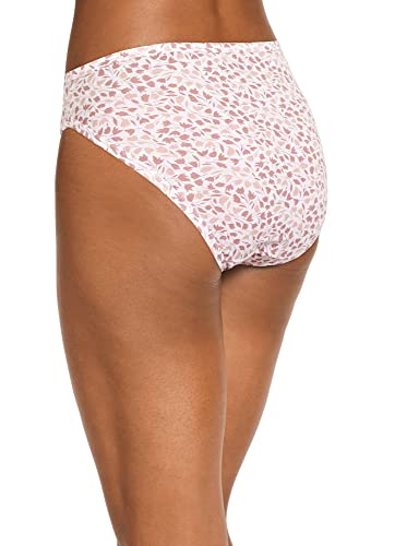 Image of Jockey Women's Underwear Elance French Cut - 3 Pack Underwear Women Pack, 100% Cotton, Diamond White /Prim Floral /Earth Rose, 5