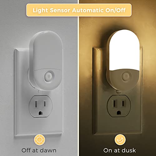 Lohas Dimmable Night Light, 4 Pack Night Lights Plug Into Wall, Led Nightlights With Light Sensors Soft White 3000K, 30/60Lm Adjustable Brightness, Automatic Night Light For Kid, Bathroom, Hallway #TOP2
